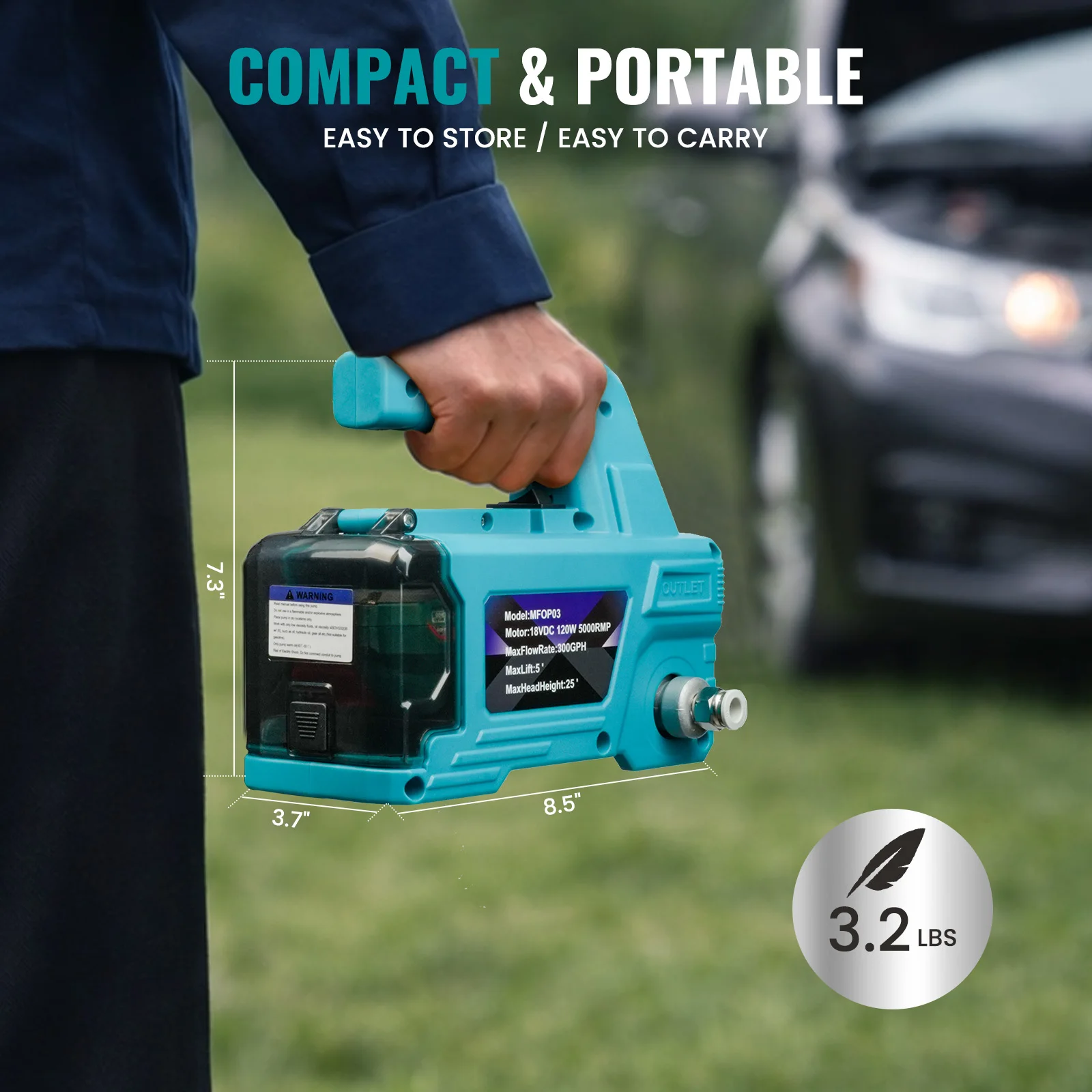 Portable Cordless Electric Oil Extractor Pump Fit Makita 18V Battery Engine Fluid Transfer Oil Change Tool