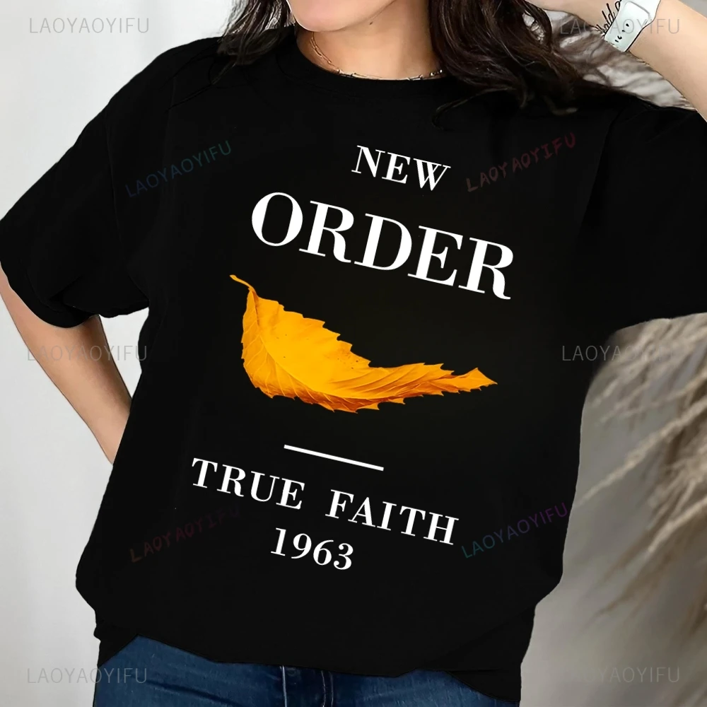 Fashionable Retro 80's New Order Band T-shirt Pattern Printed T-shirt Fashion Casual Short Sleeve Plus Size Unisex T-shirt