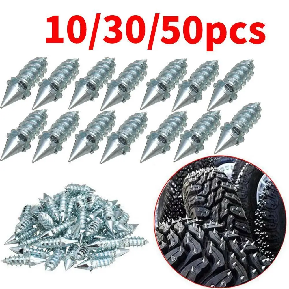 10-50pc Motorcycle Car Tire Anti Slip Studs Screws Universal Bike Truck Auto Winter Tyre Snow Spikes Cleats Shoe Sole Snow Nails