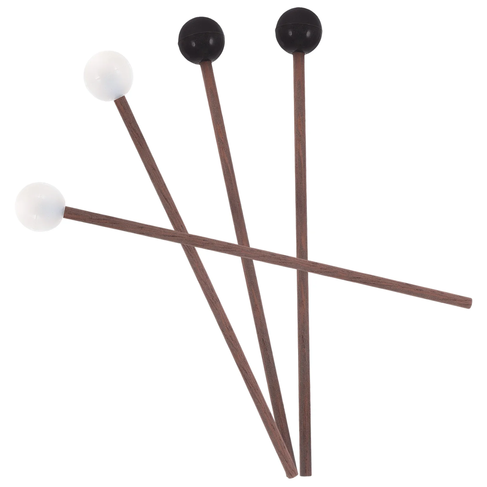 

4pcs Drumstick for Steel Tongue Drum Hollowing Rubber Mallet Small Portable Drum Mallets Wood Handle Accessories Black White