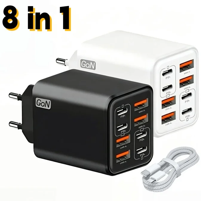Samsung 8 in 1 GaN USB C Desktop Charger 240W Fast Charge Phone Adapter Type C Cable For iPhone Samsung Xiaomi EU/US/UK Plug Charger - Aliexpress Deal