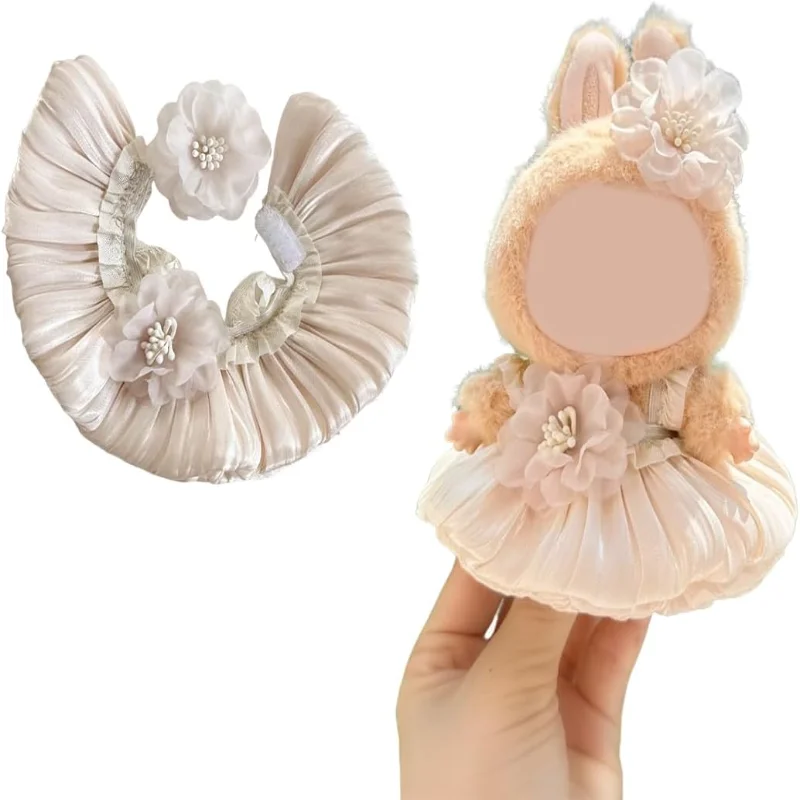 

Labubu 17cm Doll Clothes, Princess Skirt, Pink, Cartoon, Dress, Hairband, Scarf, Shawl, 4 Count, Unisex, 3.5 inches x 6.69 inche