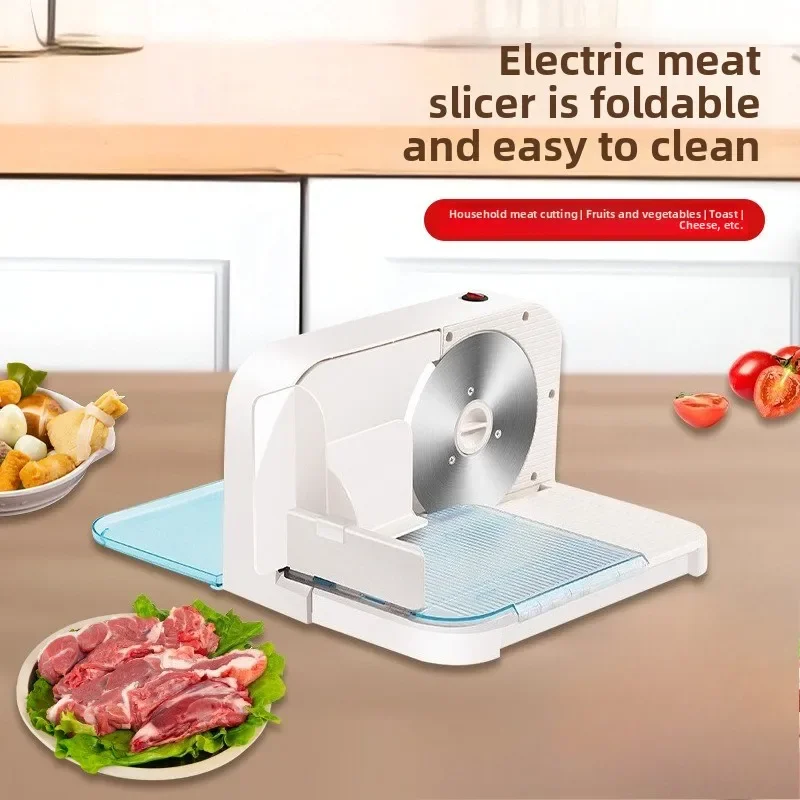 Professional Multi-Function Food Slicer Vegetable Fruit Meat Cheese Slicer with Stainless Steel Blades, Non-Slip Base and Guard