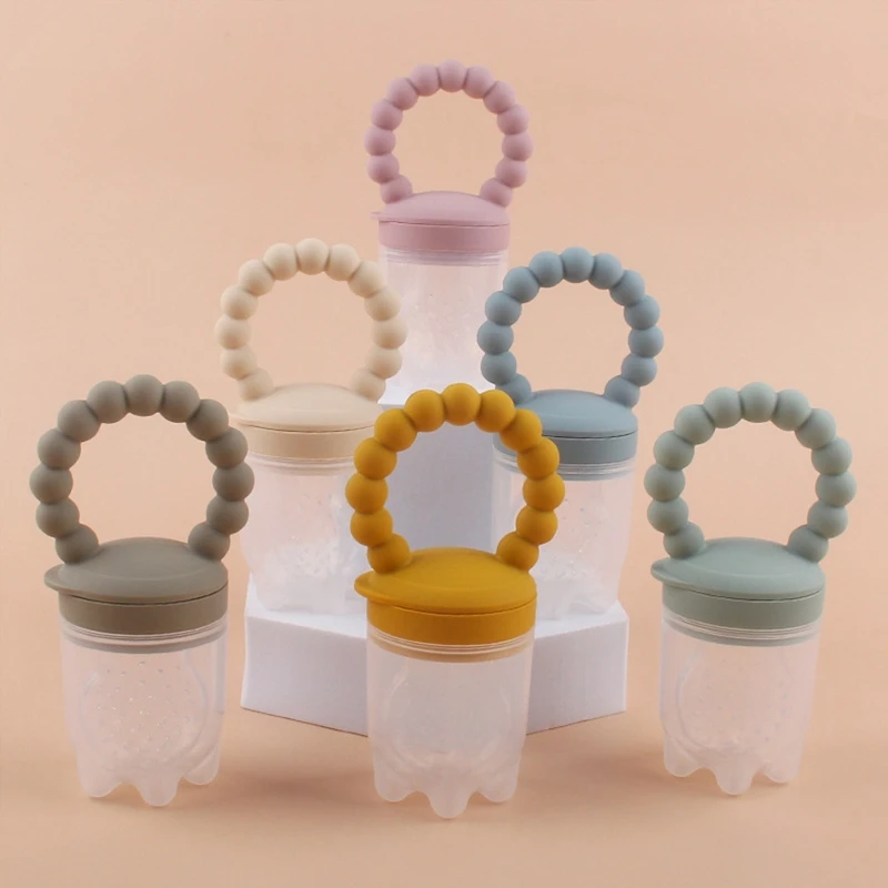 New BPA Free Silicone Baby Pacifier Baby Fruit Vegetable Juice Biting Bag Newborn Fresh Food Supplement Toddler Feeding Nipple