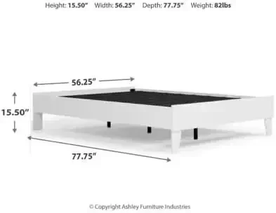 Signature Design by Ashley Piperton Modern Casual Youth Platform Bed Frame, Full, White