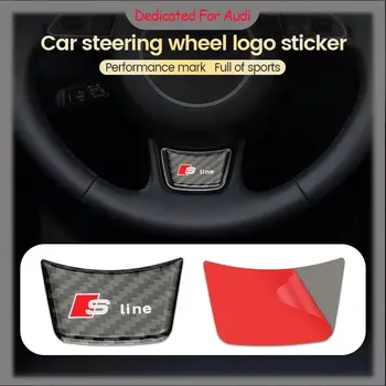 適用於AudiA1 A3 A4 A5 A6 A7 S3 S4 S5 S6的3D碳纖維黑色RS標誌S Line標誌方向盤貼紙 10 最佳銷售 奧迪S-Line貼紙 - №3
