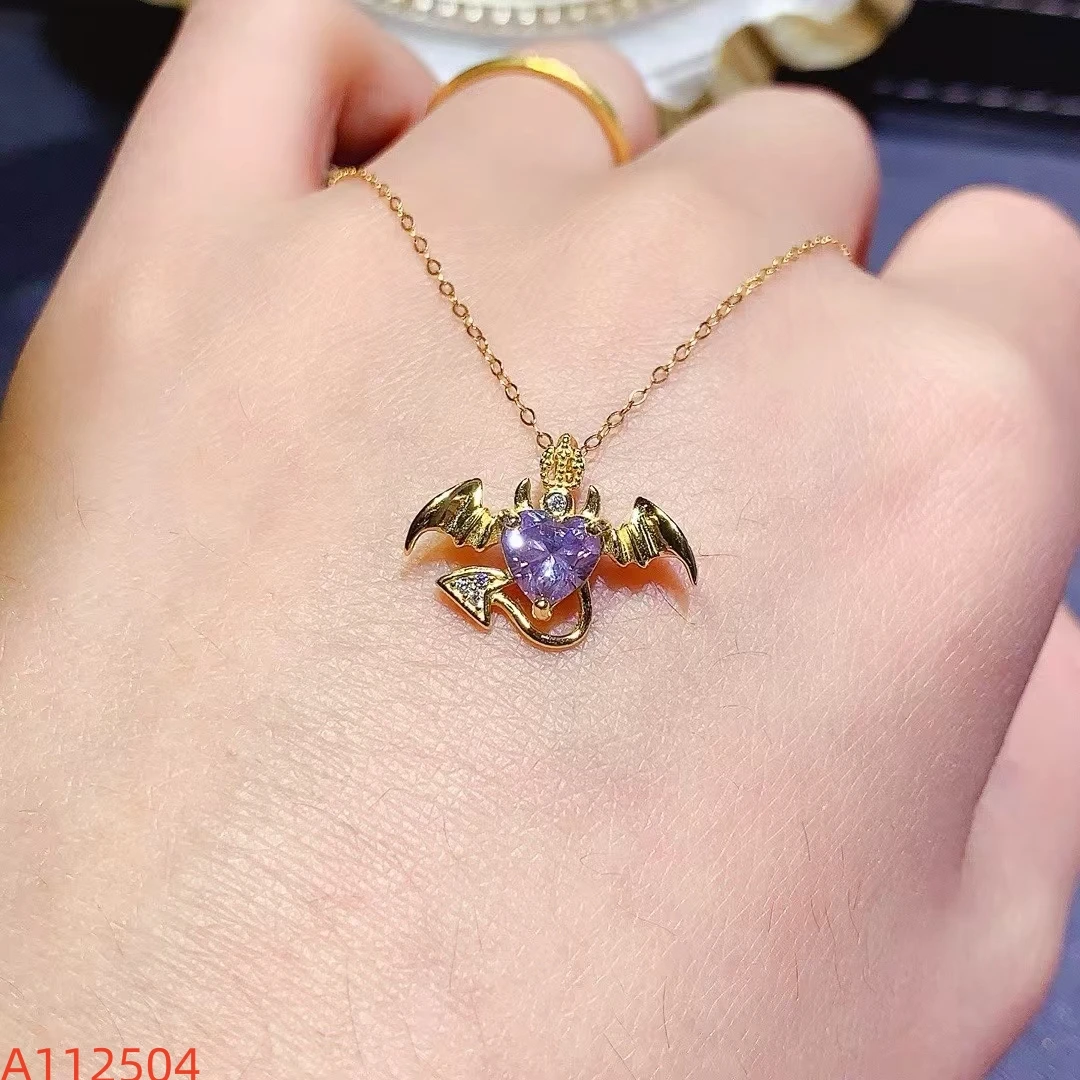 KJJEAXCMY Natural Mossan Diamond Pendant S925 silver , electroplated locking color process, high clarity Full of luster