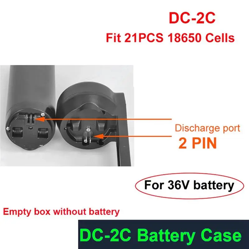 (DT37) DC-2C EBike Battery Case Empty Box 10S 15A 36V BMS Fit 21PCS Cells Haitu Little Water Kettle Shell(18650 )