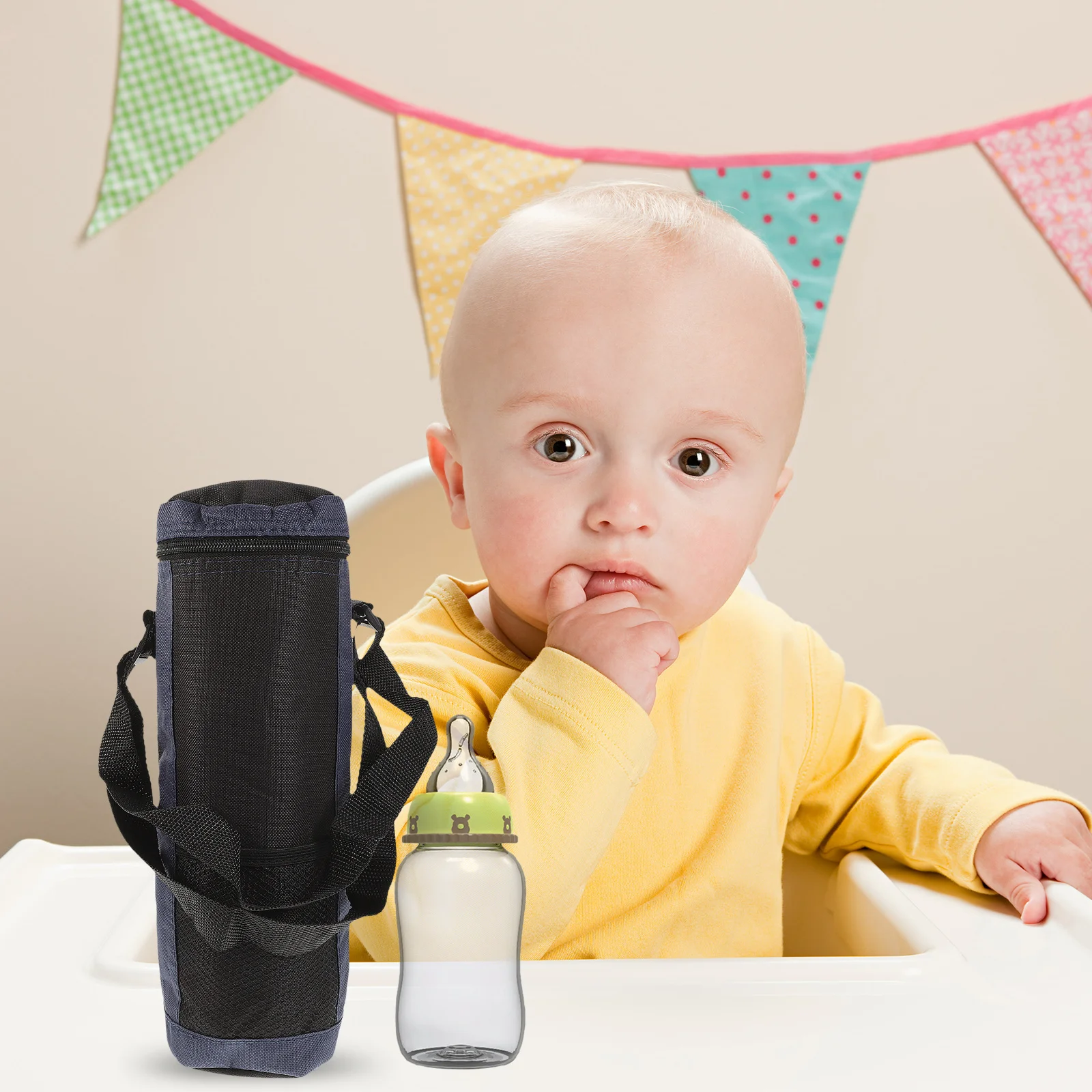 

2Pcs Baby Bottle Insulated Bags Oxford Cloth Lightweight Portable Thermal Bag Milk Bottle Storage Pouch for Travel