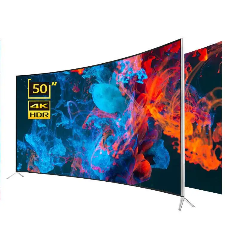 Go 호텔 룸 LED 곡선 스크린 TV 텔레비전, 안드로이드 WebOs 시스템, 4K 스마트 TV, 50, 55, 65, 75 인치