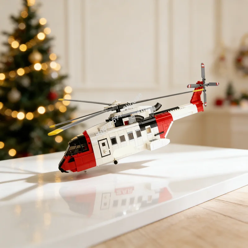 1343pcs MOC SAR Queen Helicopter City Model Building Blocks Construction Toys Creative Idea Education Christmas Gift Brick Kids