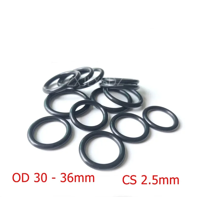 100 PCS NBR rubber O ring O-ring Oring Seal Rubber Gaskets CS 2.5mm x OD 30 31 32 33 34 35 36mm