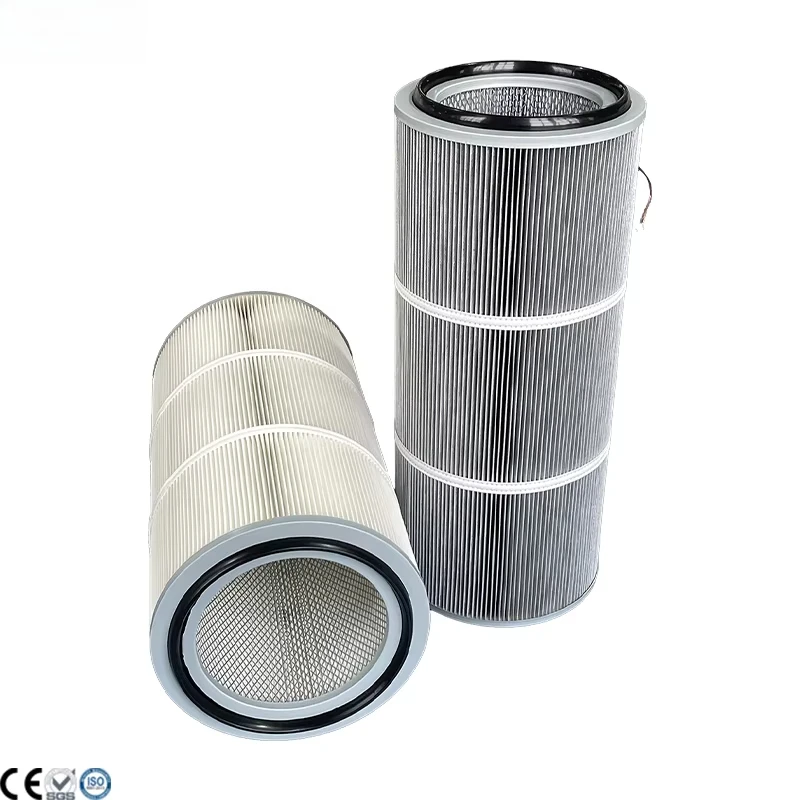 Antistatic Polyester Pleated Pulse Jet Back PTFE Membrane Air Cartridge Sand Dust Filter