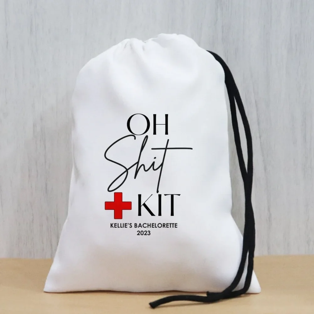 20 pcs Personalized Oh Shit Kit Favor Bags-Bachelorette Party Bags--Wedding Favors-Survival Kit Bags-Oh Shit Hangover Kit