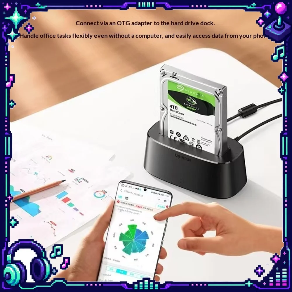 UGREEN CM197 USB 3.0 to SATA Hard Drive Docking Station 3.5 Inch 32TB External HDD Case for PC