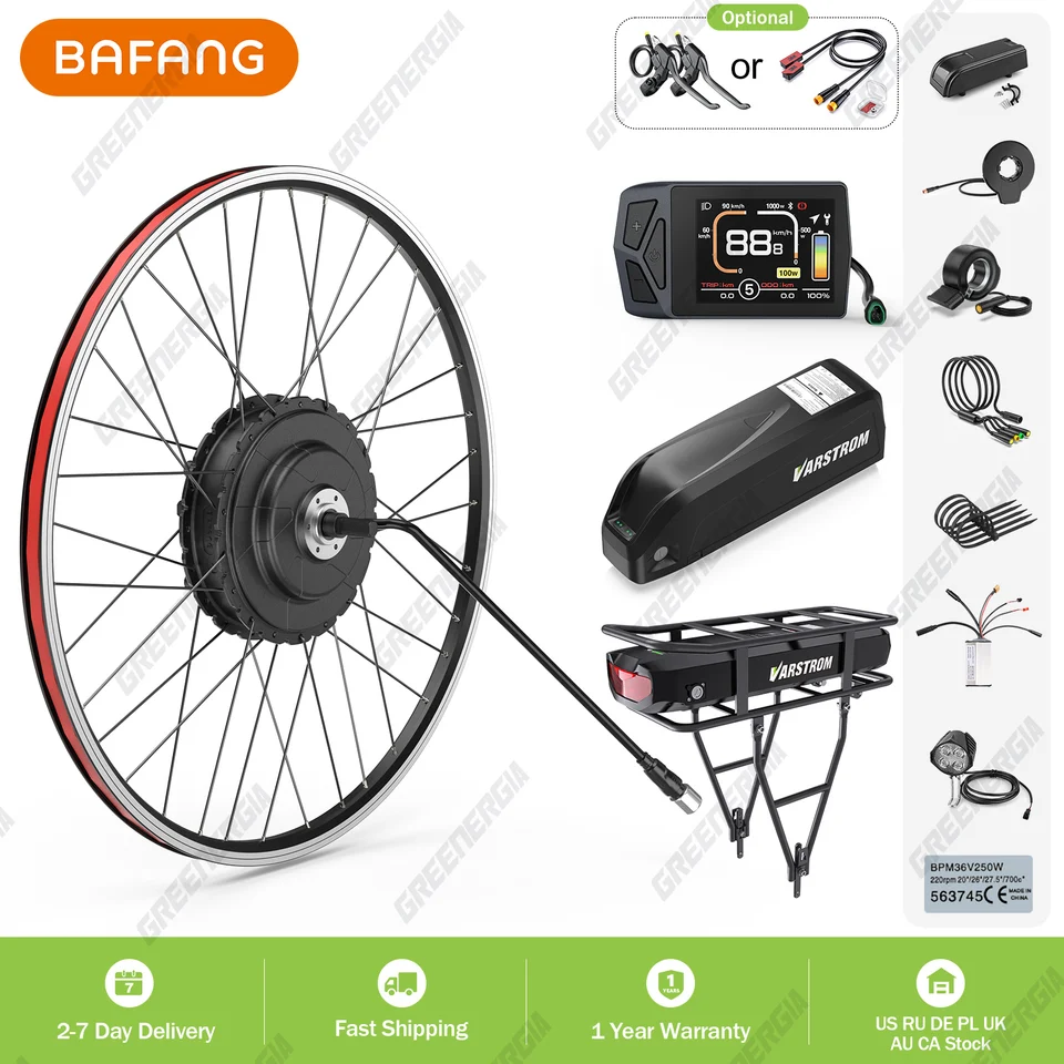 Bafang 750W EBike Kit Rear Drive Wheel Hub Motor Electric Bike Brushless Motor Bicycle Conversion Kit 20Ah 16Ah 13Ah Battery