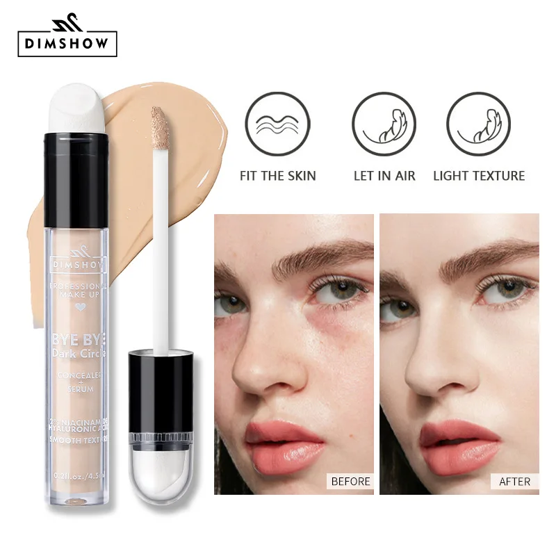Corretivo líquido fosco de longa duração com cabeça de escova corretivo de olhos hidratante corretivo manchas de acne sardas círculos escuros