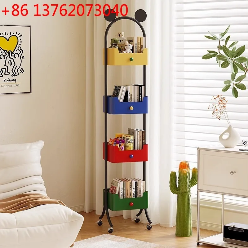 Dopamine bookshelf children do not take up space wrought iron floor living room shelf