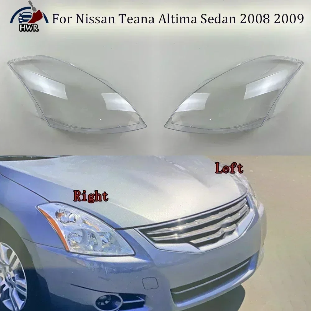 

For Nissan Teana Altima Sedan 2008 2009 Auto Light Caps Front Headlight Cover Glass Lens Shell Light Caps Lampshade Lamp Shade