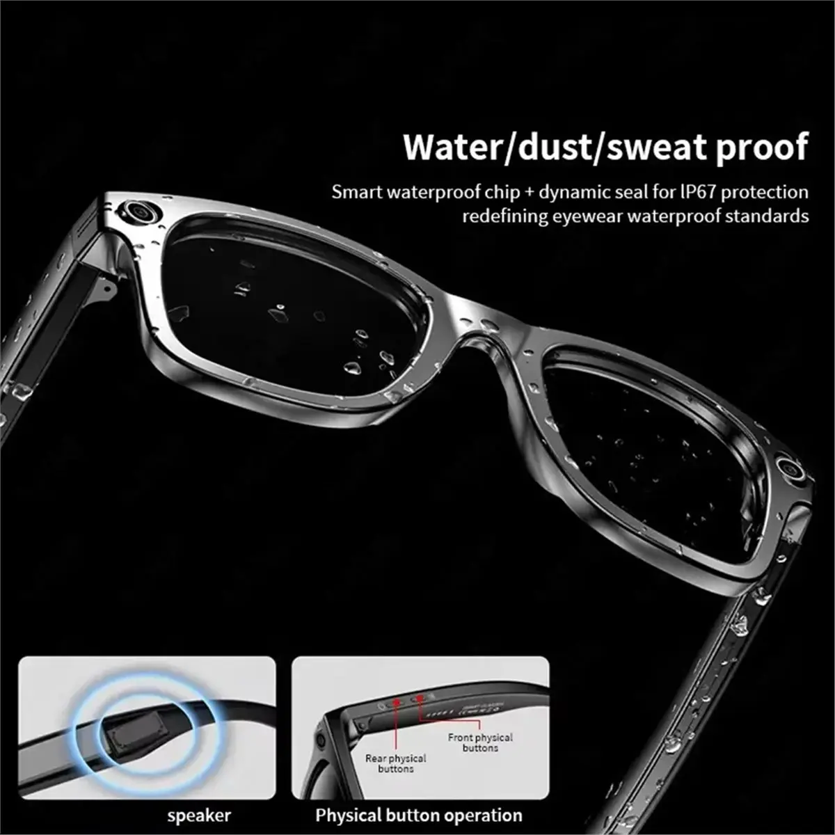 

Умные очки A73T с ИИ, 8-мегапиксельной камерой, записью видео, переводом на 100+ языков, Bluetooth-звонками, воспроизведением музыки и изменением цвета