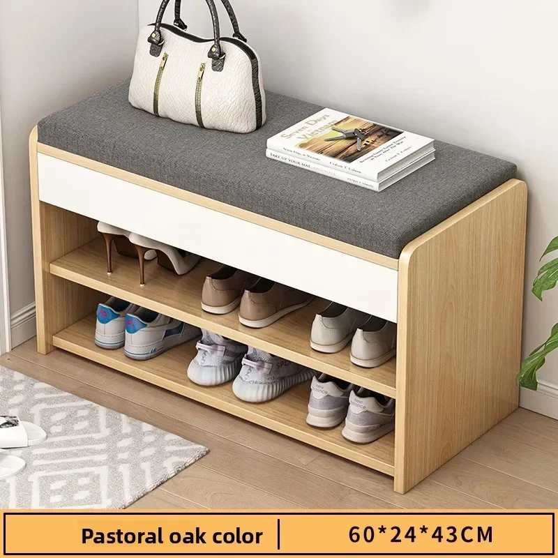 Shoe changing stool household simple multi-layer indoor soft bag can sit on shoe stool storage rack small door shoe cabinet