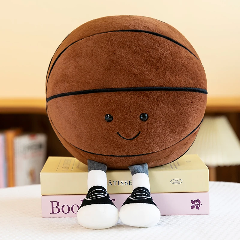 Kreative neue Fußball-, Basketball-, Volleyball- und schwarze 8-Ball-Plüschtiere, realistische Sport-Stoffpuppen, ideale Geburtstagsgeschenke für – Detail 6