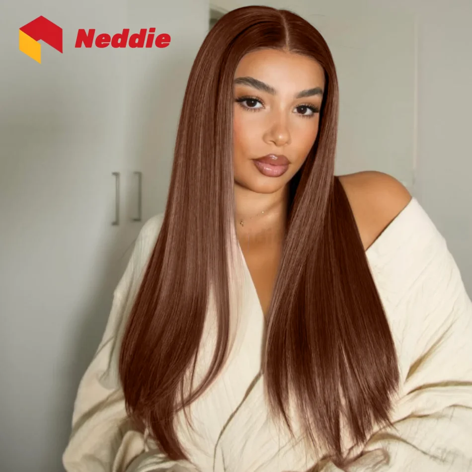 Chocolate Brown 30 32 Inch 13x6 Hd Lace Frontal Wig 13x4 Hd Lace Front Human Hair Brown Wigs Straight Human Hair Wigs For Women