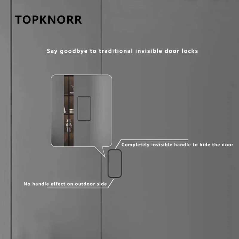 Cerradura de puerta Invisible para habitación, manija de puerta de madera oculta con apertura exterior, manija de puerta magnética, cerradura de puerta secreta silenciosa para interiores