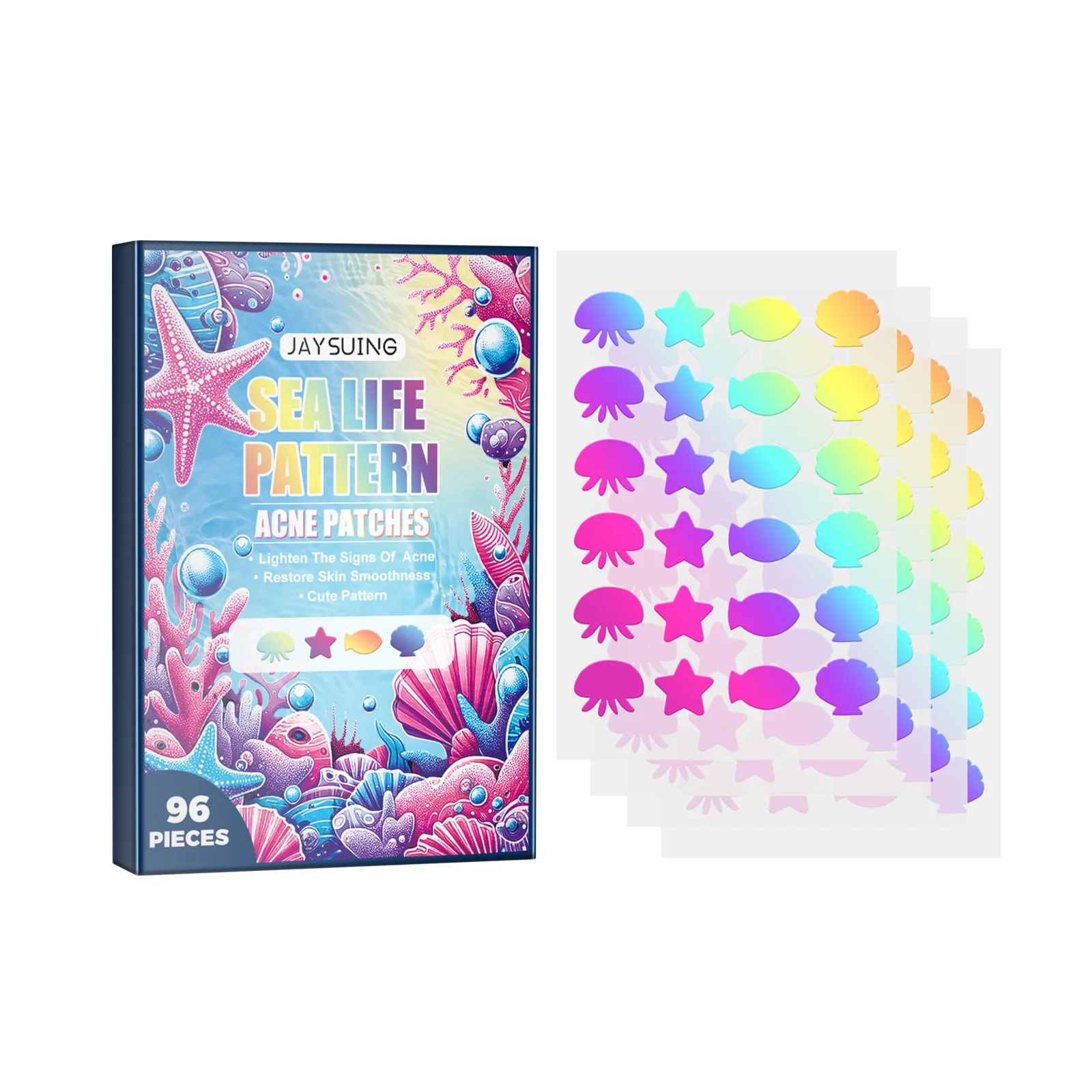 

Jaysuing Sea Life Pattern Acne Patches Lighten Acne Acne Repair Facial Skin Concealer Acne Patch 2pcs