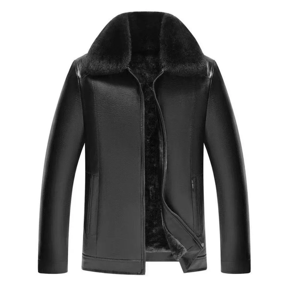 For Autumn Winter Seasons Men PU Leather Jacket for retro Casual Outerwear PU Leather Material Regular Clothing Length