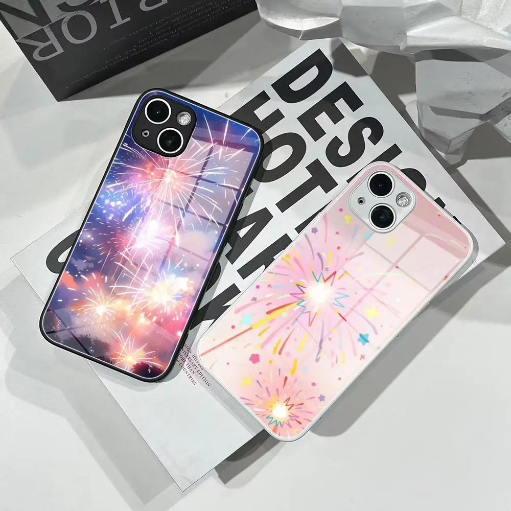 

fireworks wallpaper Phone Case Tempered Glass For IPhone 16 15 Pro Max 14 13 12 Mini Plus Samsung S24 S23 Ultra phone case