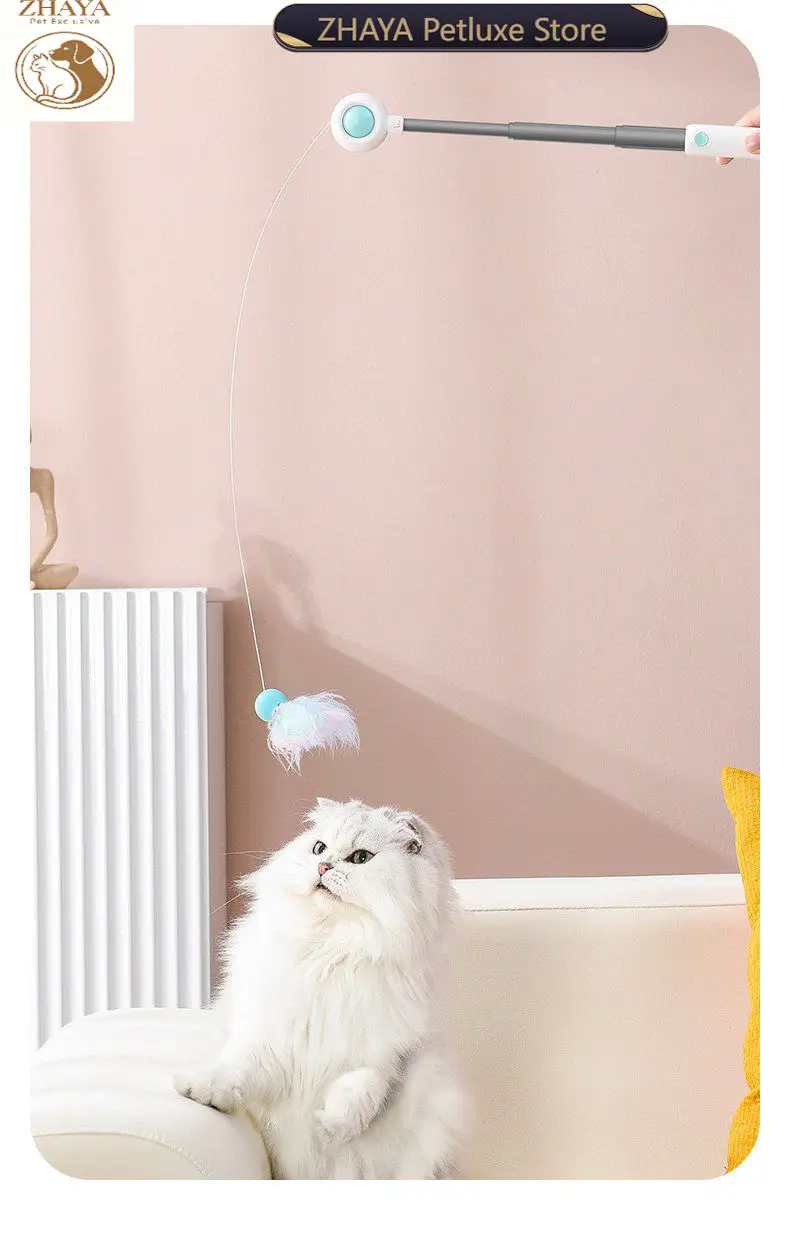 ZHAYA Electric Automatic Cat Toy One Button  Retractable Laser for Cat Kitten Interactive Play
