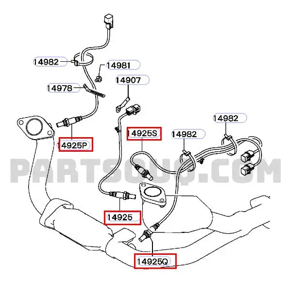 

4PCS Engine Control Oxygen Sensor for Mitsubishi Pajero Montero V75W MD369192 MD365014 MD369190 MD365016