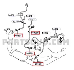 4PCS Engine Control Oxygen Sensor for Mitsubishi Pajero Montero V75W MD369192 MD365014 MD369190 MD365016