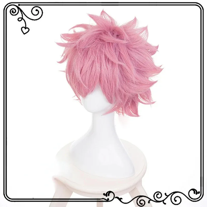 Bear's Den Anime My Hero Academia Ashido Mina Cosplay Wig Pinky Headwear Pink Short Hair Synthetic Halloween Prop New 2025