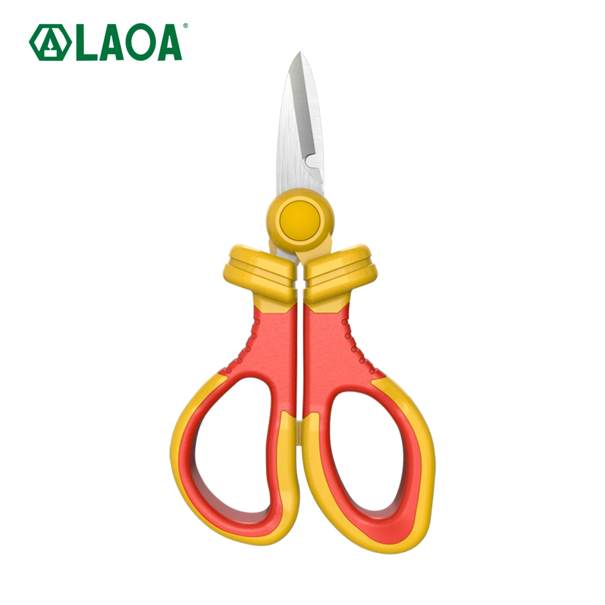 

LAOA промышленные двухцветные изолированные ножницы для электрика напряжения 1000 В, нескользящие зубчатые для профессиональных режущих инструментов