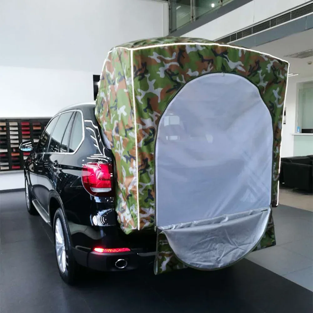 Car Rear Roof Outdoor Equipment Camping Tent Canopy Tail Ledger Picnic Awning For BMW X5 Khaki Black Camouflage Only for SUV