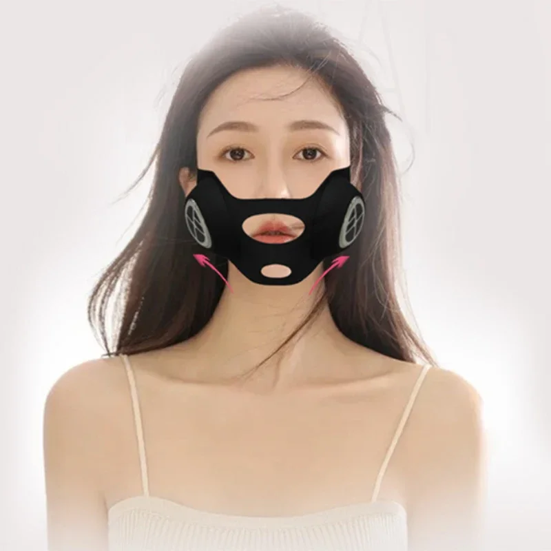 EMS Microcurrent Face V Shape Lifting Bandage Facial Slimming Massager Double Chin Remover LED Light Therapy Cheek Lift Up Belt