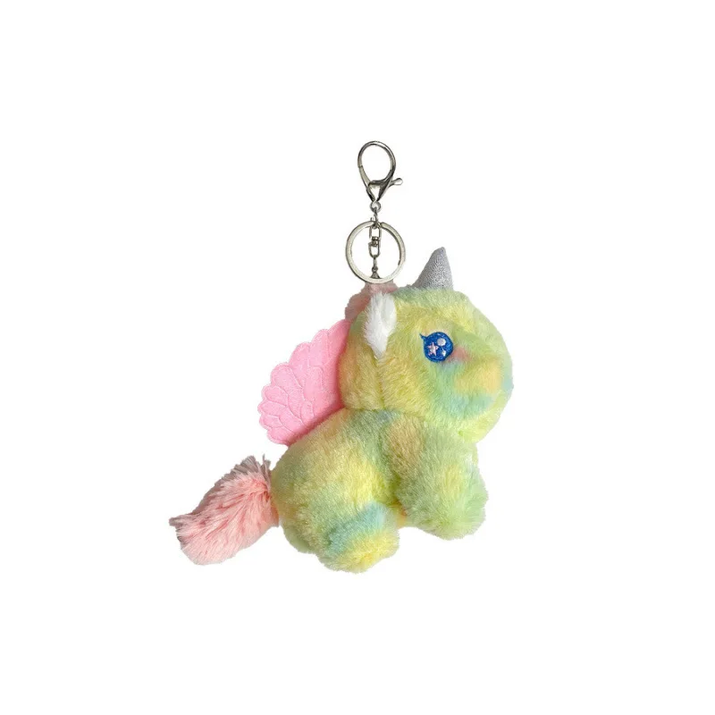 Bunter Einhorn-Schlüsselanhänger, Plüsch, Kinderspielzeug, Schwanz, Wagging, kleines Tier, Rucksack, Ornament, Weihnachtsgeschenk, 1 Stück