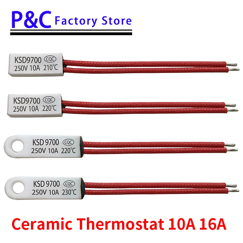 1PCS KSD9700 40C-250C 10A 16A 250V Ceramics Normal Close Normally Open Thermostat Thermal Protector 45 50 85 90 95 150