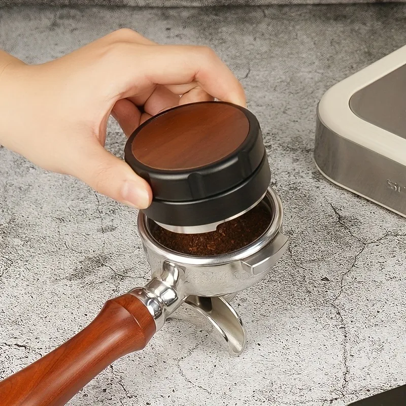 

51/53/58 мм темпер для кофе, регулируемый молоток для кофейного порошка, нержавеющая ореховая древесина, темперы для эспрессо, аксессуары для кофейной посуды, домашнее использование