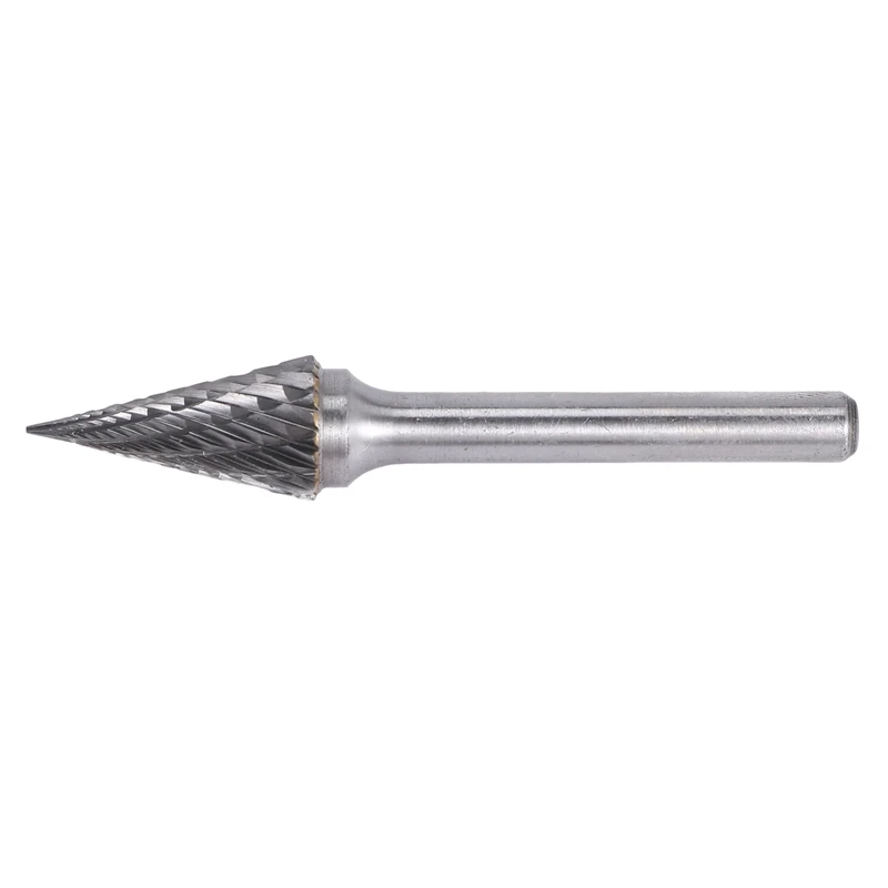 

Tungsten Carbide Burr Pointed Cone Shape Double Cut Rotary Burrs File 70X12mm With 1/4 Inch Shank Dia