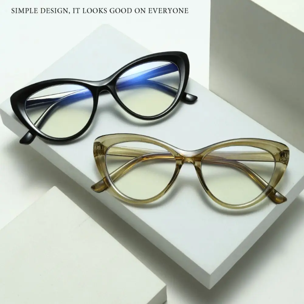 Gafas de ojo de gato Retro para exteriores, gafas de luz azul, gafas lisas, gafas de lectura para computadora, montura triangular, moda