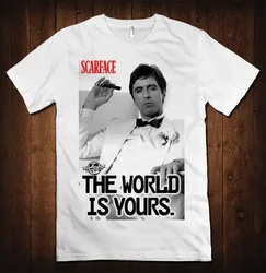 Men'S Al Pacino Tony Montana S 5Xl divertente nuovo arrivo Anime T Shirt New Scarface The World Is your T Shirt harajuku