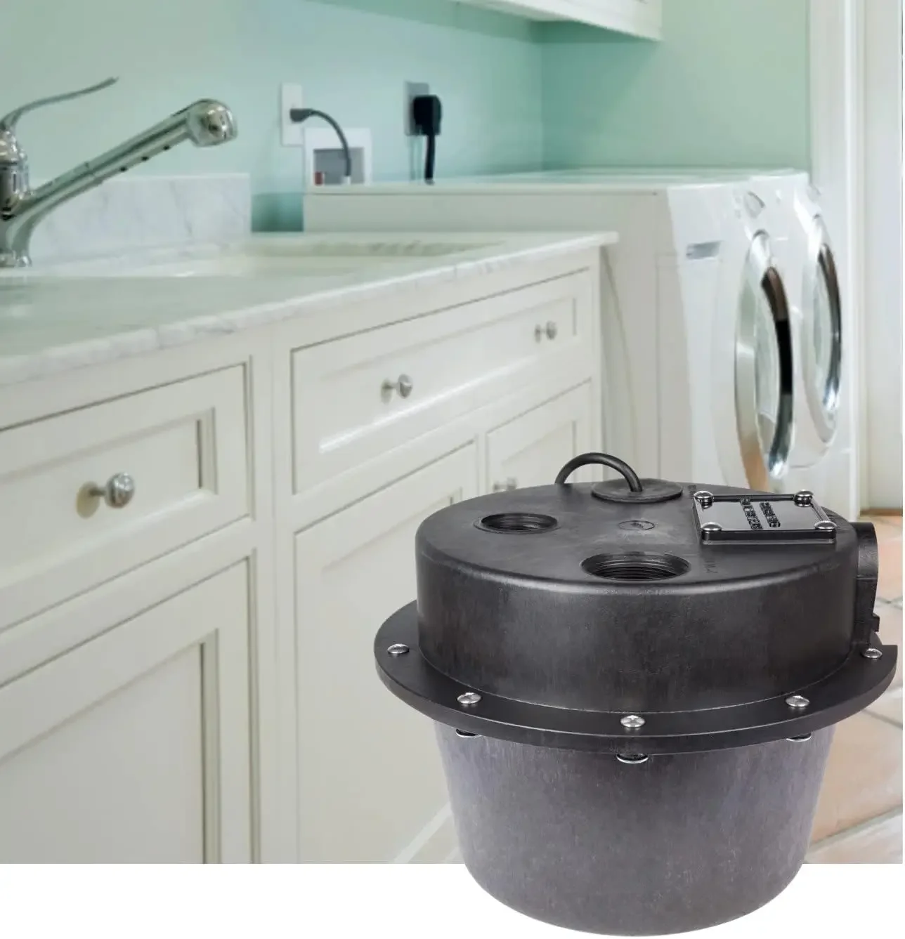 Little Giant WRSC-6 Sistema di pompa/lavabo automatico compatto da 115 Volt, 1/3 HP, 2760 GPH sotto il lavello Drainosaur con cavo da 10 piedi