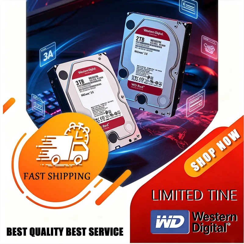 WD Red NAS Hard Disk Drive For Desktop 2TB 4TB 6TB SATA 6Gb/s 5400RPM 64MB Cache 3.5" Internal Hard Drive