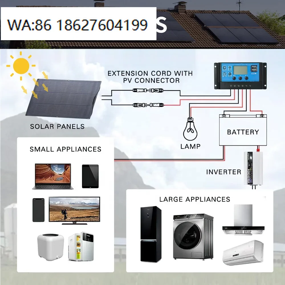 12V 18V Flexible Solar Panel Kit 125W-500W, 18BB Cell, Camping Boat RV Off Grid Power