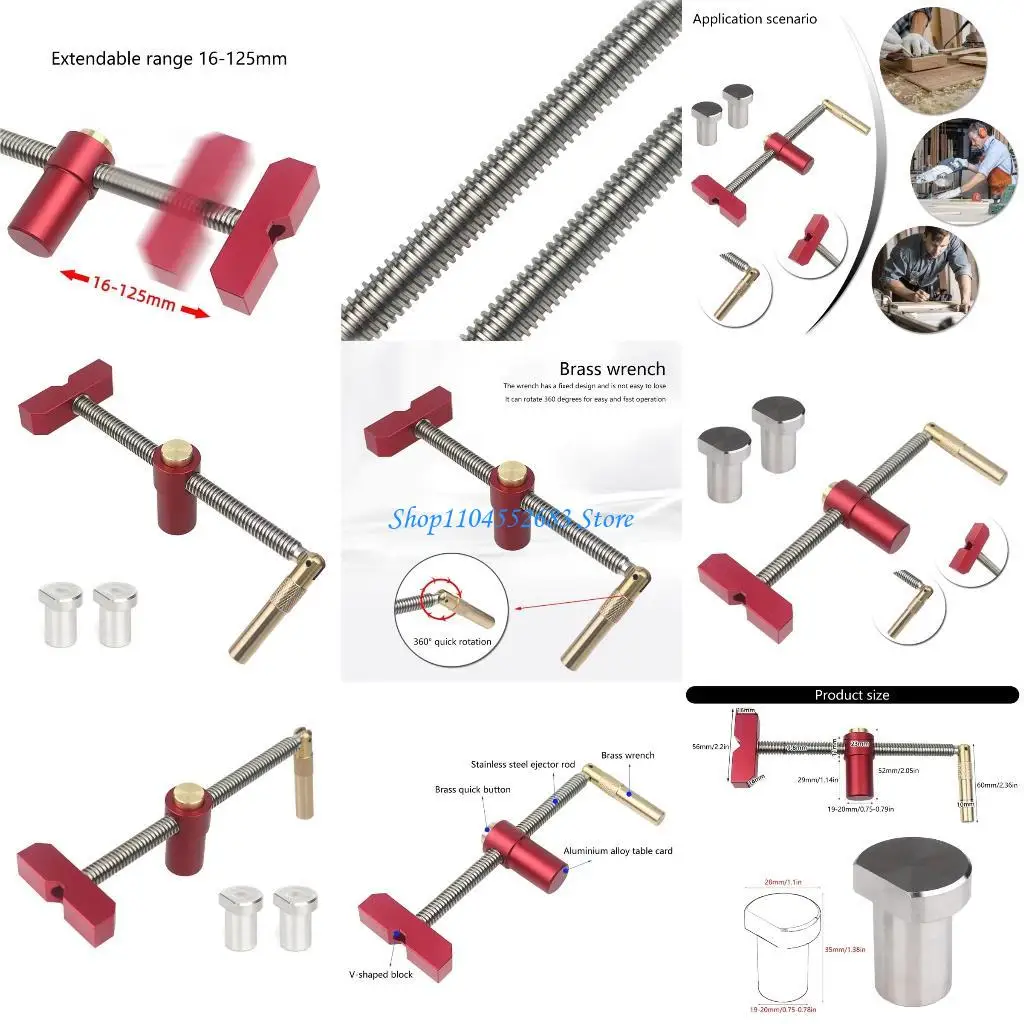 

Y6GD Woodworking Benches Dog Brake Inserts Workbenches Fast Fixed Clip Clamps Aluminium