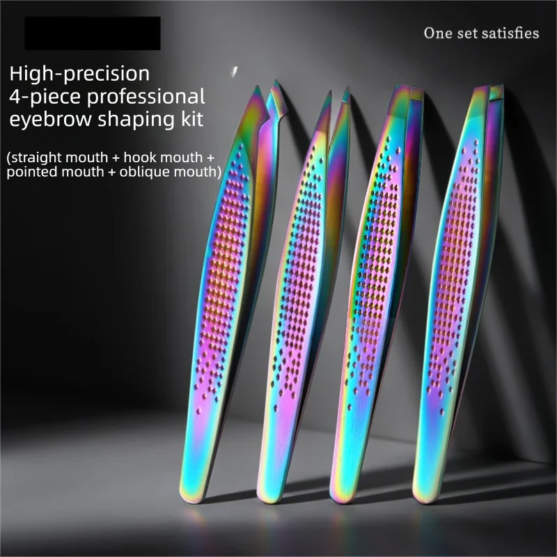 High Precision Eyelash Extension Tweezers, Professional Golden Feather & Dolphin Curved Tweezers for Lash Blooming Application