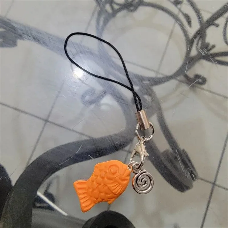 Cute Korean Fish Shaped Red Bean Pastry Snack Phone Charm Keychain Phone chain